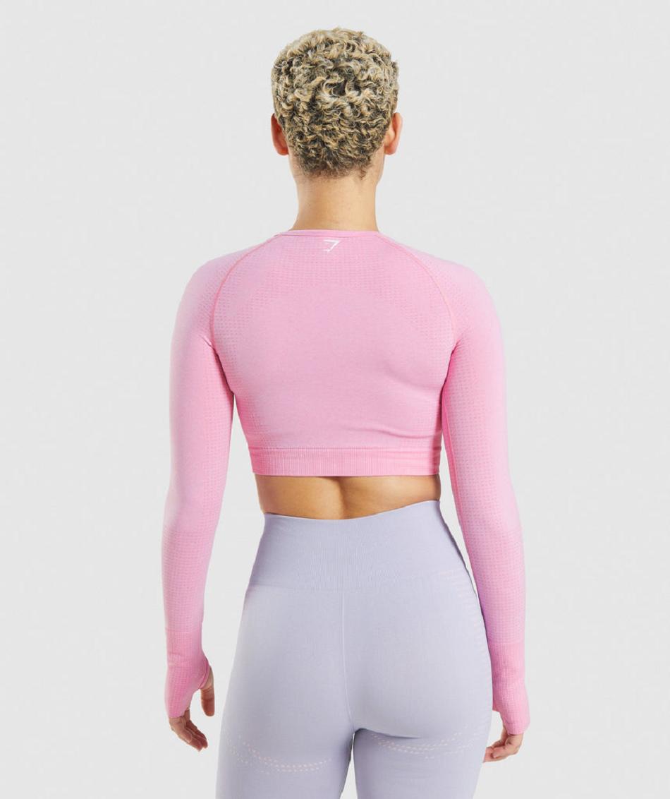 Przycięte Topy Damskie Gymshark Vital Seamless 2.0 Różowe | PL 2581CTV